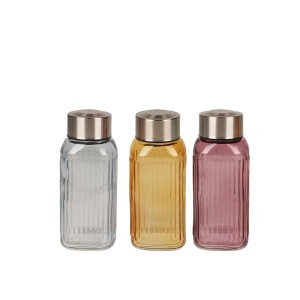 Butelis stiklinis 6x6x15 cm (mix) Urban Living 34448