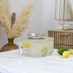 Indas stiklinis skysčiams su kraniuku 3 L talpos Home Deco KV7436