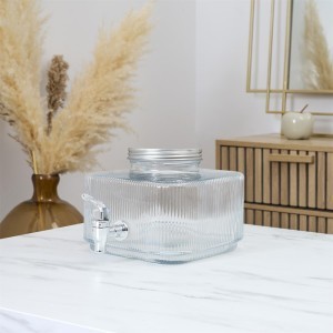 Indas stiklinis skysčiams su kraniuku 3 L talpos Home Deco KV7436