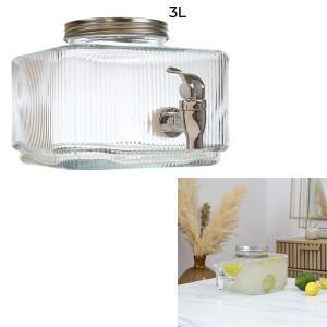 Indas stiklinis skysčiams su kraniuku 3 L talpos Home Deco KV7436