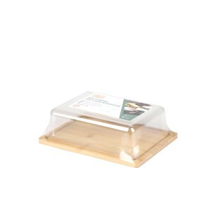 Padėklas sūriui su plastikiniu dangčiu 24x18x7 cm Bambou & CO 37740