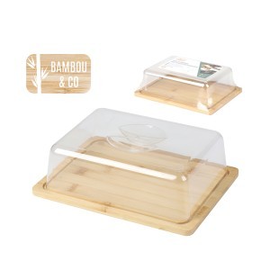 Padėklas sūriui su plastikiniu dangčiu 24x18x7 cm Bambou & CO 37740