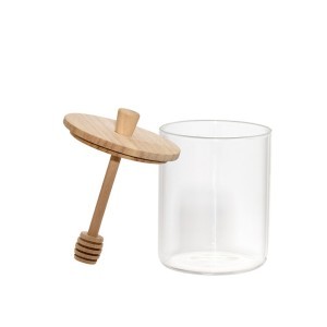 Stiklinis indelis medui su šaukšteliu D8,5xH13 cm 400 ml 5Five 203008