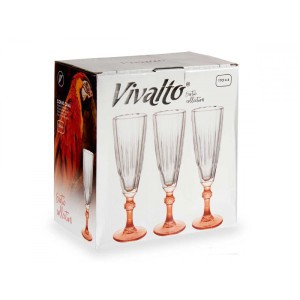 Taurės šampanui 170 ml 6 vnt komplekt. greipfruto sp. Vivalto 78070
