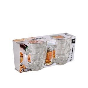 Bokalas alaus stiklinis 2 vnt 550 ml 9,5x12,3 cm La Mediterranea 832006B