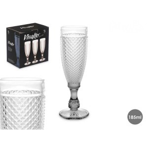 Taurės šampanui 185 ml 6 vnt komplekt. antracito sp. Vivalto 89599