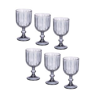 Taurės vynui 380 ml 6 vnt komplekt. pilkos sp. Vivalto 12393