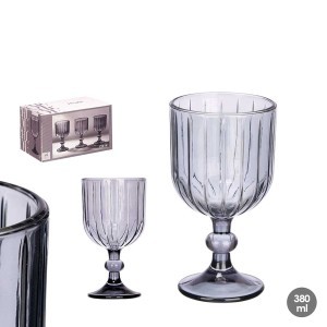 Taurės vynui 380 ml 6 vnt komplekt. pilkos sp. Vivalto 12393