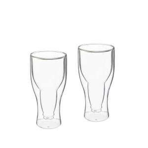 Taurės alaus stiklinės 2 vnt 350 ml su dvigubomis sienelėmis Secret de Gourmet