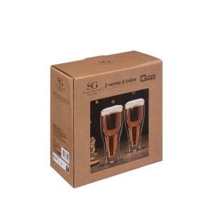 Taurės alaus stiklinės 2 vnt 350 ml su dvigubomis sienelėmis Secret de Gourmet