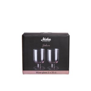 Taurės vynui 350 ml 2 vnt komplektas rausvos sp. Sakura Maku 647075