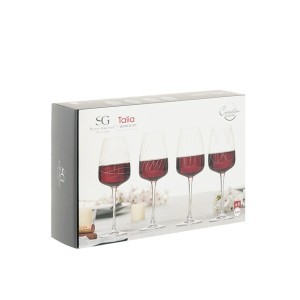 Taurės vynui 440 ml 4 vnt komplektas, krištolinis stiklas Secret de Gourmet