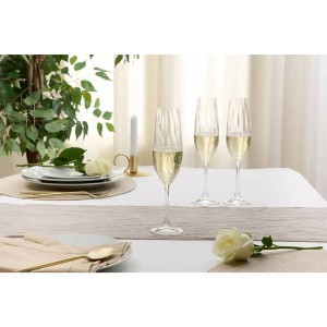 Taurės šampanui 260 ml 6 vnt komplektas, krištolinis stiklas Secret de Gourmet