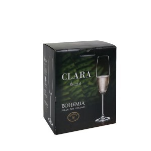 Taurės šampanui 220 ml 6 vnt komplektas Clara BOHEMIA 6344S03222