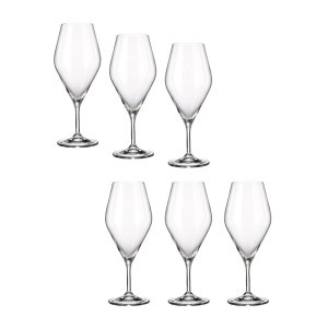 Taurės vynui 470 ml 6 vnt komplektas CRYSTAL BOHEMIA 6341SI9747