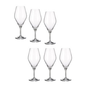 Taurės vynui 510 ml 6 vnt komplektas CRYSTAL BOHEMIA 6341SI9751