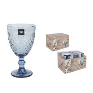 Taurės vynui/vandeniui 350ml 6vnt komplektas, mėlynos sp. Sidari La Mediterranea