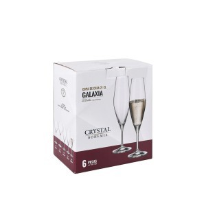 Taurės šampanui 210 ml 6 vnt komplektas CRYSTAL BOHEMIA 6341SI9721