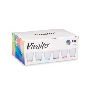 Stiklinių komplektas 6 vnt 310 ml spalvotos Vivalto 82269