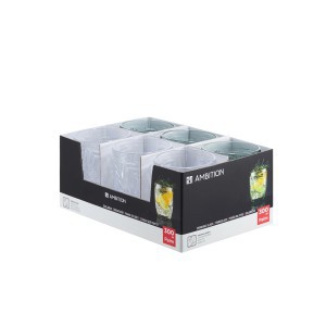 Stiklinė 300 ml (mix - žalsvos, skaidrios) PALM Ambition 67622 (6)