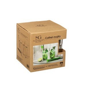 Stiklinių komplektas 4 vnt Mojito kokteiliams ir priedai gamybai Secret de Gourm