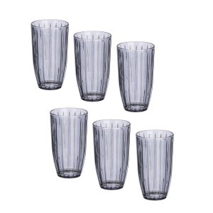 Stiklinių komplektas 6 vnt 440 ml pilkos spalvos Chloe Vivalto 12395