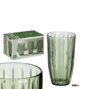 Stiklinių komplektas 6 vnt 440 ml žalios spalvos Chloe Vivalto 12411