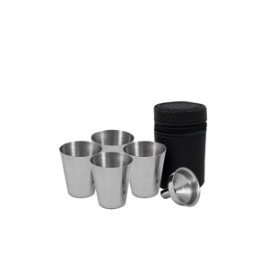 Taurelės metalinės 4 vnt. + piltuvėlis KL05