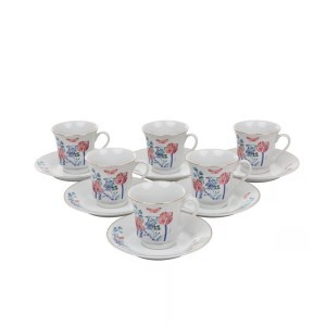 Puodeliai porcelianiniai 6 vnt komplektas 220 ml CLARA Domotti 62473