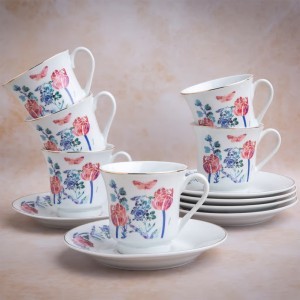 Puodeliai porcelianiniai 6 vnt komplektas 220 ml CLARA Domotti 62473