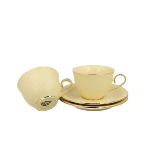 Puodeliai su lėkštelėmis porcelianiniai 2 vnt.  Vesper 290 ml DUO