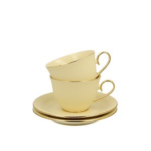 Puodeliai su lėkštelėmis porcelianiniai 2 vnt.  Vesper 290 ml DUO