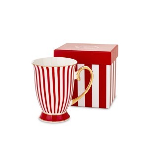 Puodelis porcelianinis baltas/raudonas 300 ml 173409