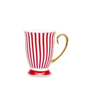 Puodelis porcelianinis baltas/raudonas 300 ml 173409