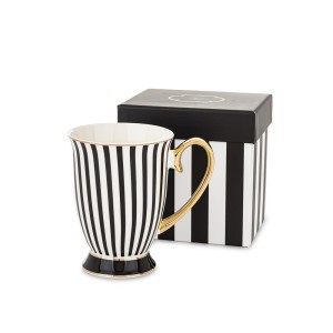 Puodelis porcelianinis baltas/juodas 300 ml 173413