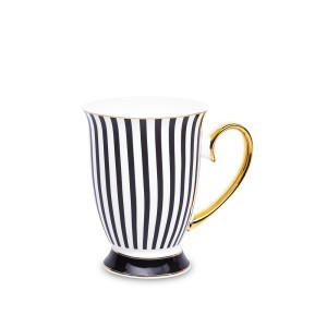 Puodelis porcelianinis baltas/juodas 300 ml 173413