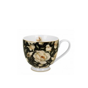 Puodelis porcelianinis ENGLISH ROSES BLACK 530 ml DUO