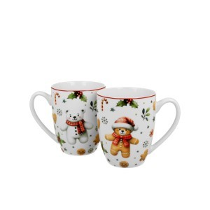 Puodeliai porcelianiniai 2 vnt. Mažylio kalėdos 360 ml kld DUO