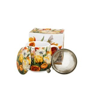 Puodelis porcelianinis su sieteliu Tulpės 430 ml DUO
