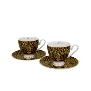 Puodeliai su lėkštutėmis 2 vnt. G. Klimt Gyvenimo medis 220 ml DUO