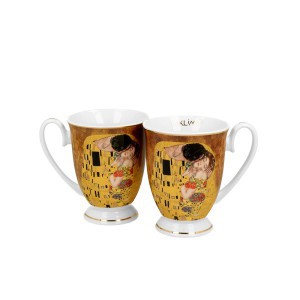 Puodeliai porcelianiniai 2 vnt G.Klimt Bučinys 320 ml DUO