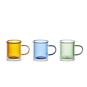 Puodelis 350 ml stiklins su dvigubomis sienelėmis (mix) FUZZY Ambition 96915