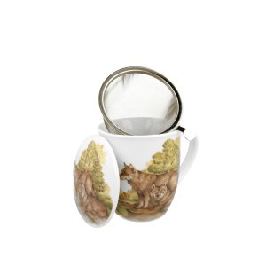 Puodelis porcelianinis su sieteliu Vilkai 400 ml DUO