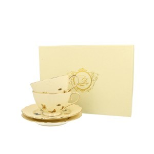 Puodeliai su lėkštutėmis 2 vnt. 220 ml Drugeliai DUO