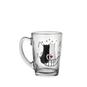 Puodelis stiklinis 320 ml Katės New Morning Luminarc 33786