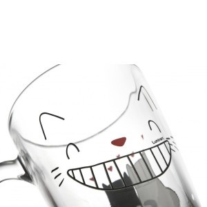 Puodelis stiklinis 320 ml Katės New Morning Luminarc 33786