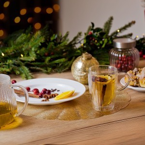 Puodeliai stikliniai 2 vnt su dvigubomis sienelėmis 350 ml CURLY Ambition 96912