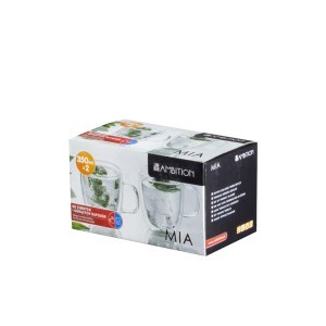 Puodeliai stikliniai 2 vnt su dvigubomis sienelėmis 350 ml MIA Ambition 96855