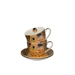 Puodeliai porcelianiniai 2 vnt. 250 ml G.KLIMT Bučinys DUO