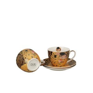 Puodeliai porcelianiniai 2 vnt. 250 ml G.KLIMT Bučinys DUO